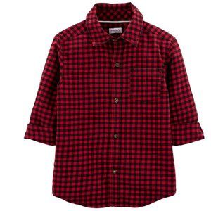 Toddler Boys Carters Plaid Check Button Down Shirt Size 2T 3T4 T 5T Christmas NW